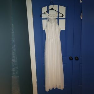 Juniors large white formal prom wedding lace sleeveless dress